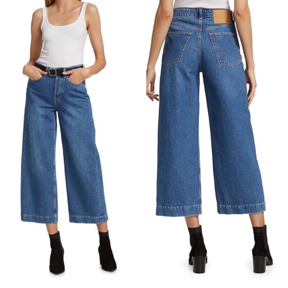 Rag & Bone Maya High Rise Crop Flare Jeans in Rye Harbor NWT